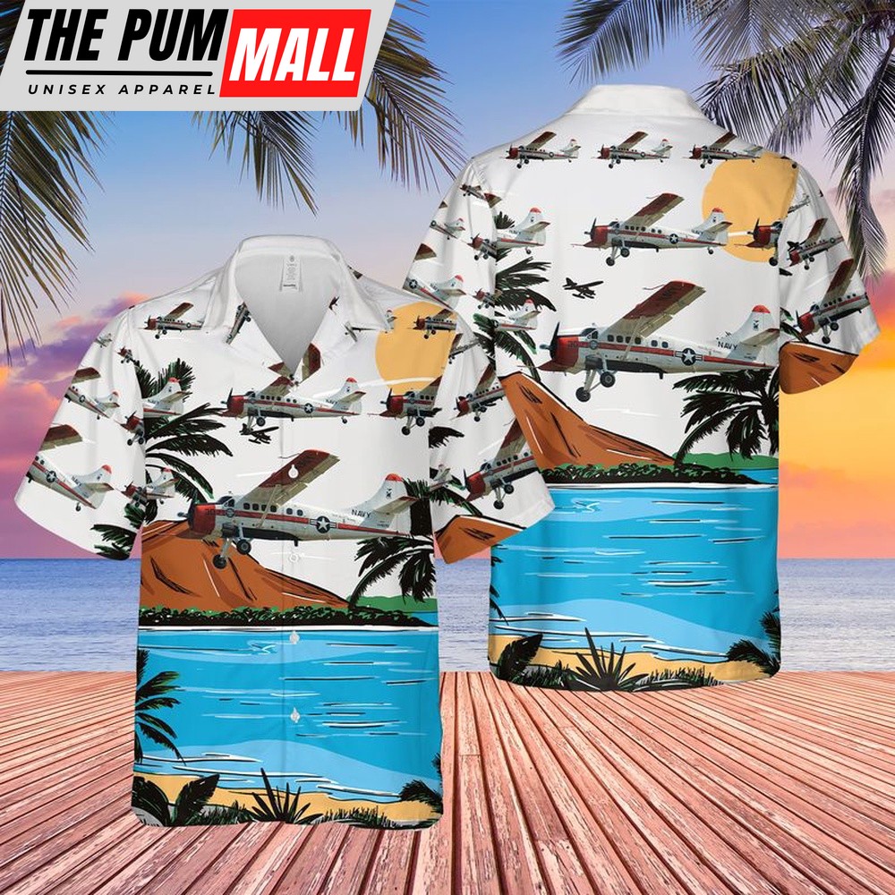 Us Navy Hawaiian Shirt, US Navy De Havilland Canada NU-1B Otter Hawaiian Shirt, Military Hawaiian Shirt