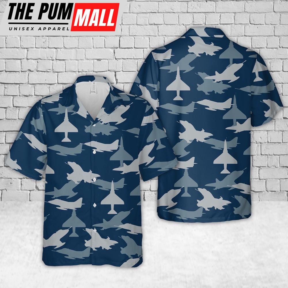 Us Navy Hawaiian Shirt, US Navy Douglas A-4 Skyhawk Aircraft Silhouettes Hawaiian Shirt, Military Hawaiian Shirt