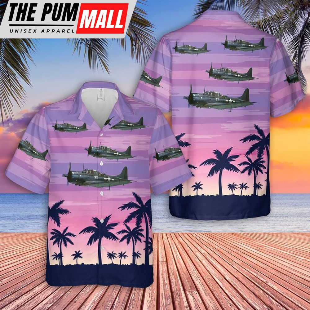 Us Navy Hawaiian Shirt, US Navy Douglas SBD Dauntless Of World War 2 Hawaiian Shirt, Military Hawaiian Shirt