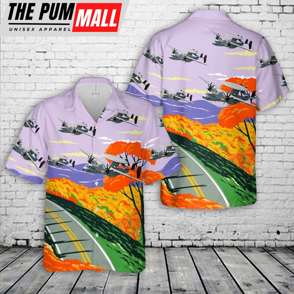 Us Navy Hawaiian Shirt, US Navy E-2D Of VAW-125 Tigertails Hawaiian Shirt, Military Hawaiian Shirt