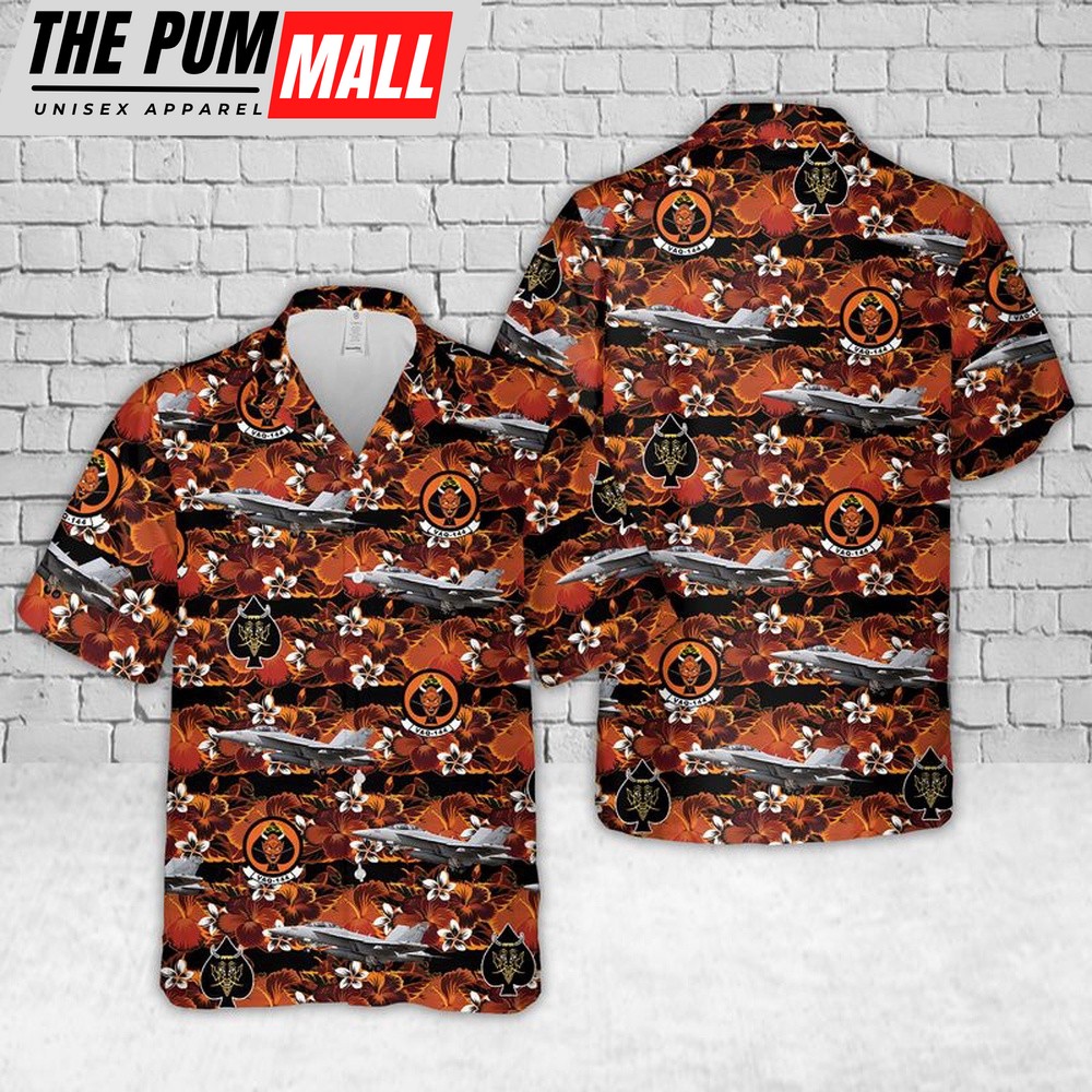 Us Navy Hawaiian Shirt, US Navy EA-18G Growler Of VAQ-144 Main Battery Hawaiian Shirt, Military Hawaiian Shirt