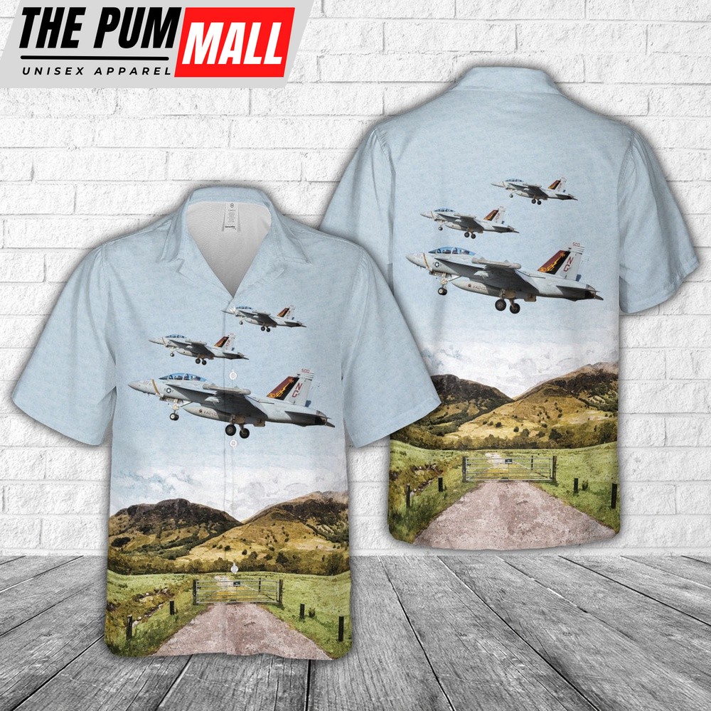 Us Navy Hawaiian Shirt, US Navy Electronic Attack Squadron EA-18G Growler(VAQ) 133 Wizards Hawaiian Shirt, Military Hawaiian Shirt