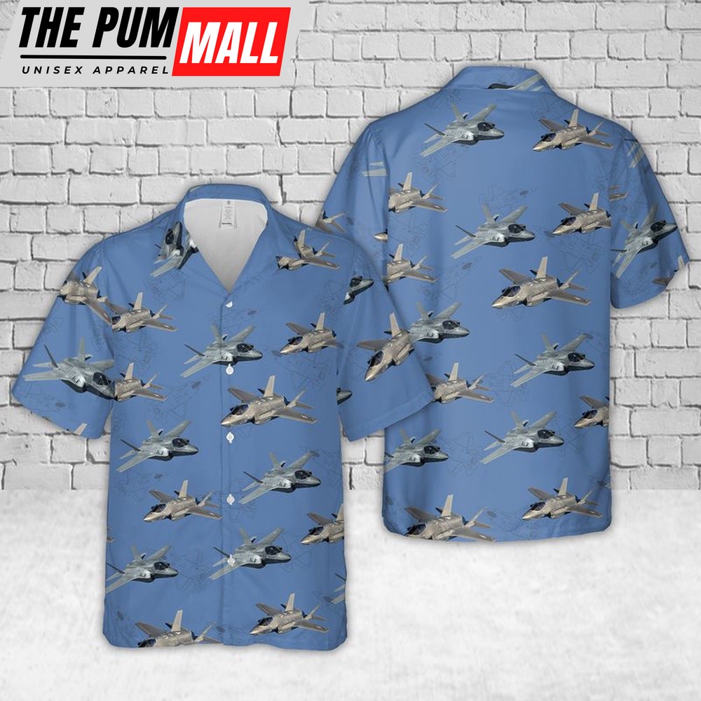 Us Navy Hawaiian Shirt, US Navy F-35 Lightning II Hawaiian Shirt, Military Hawaiian Shirt