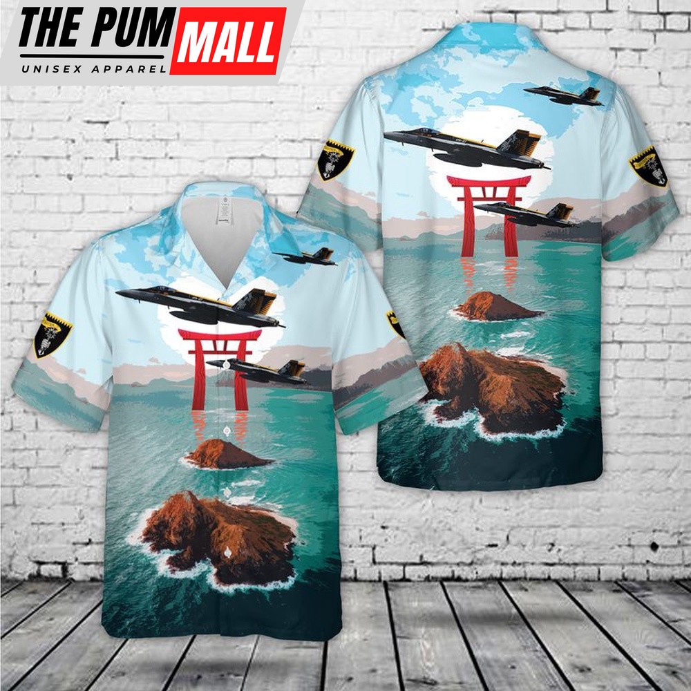 Us Navy Hawaiian Shirt, US Navy FA-18E Super Hornet Of VFA-27 Royal Maces Hawaiian Shirt, Military Hawaiian Shirt