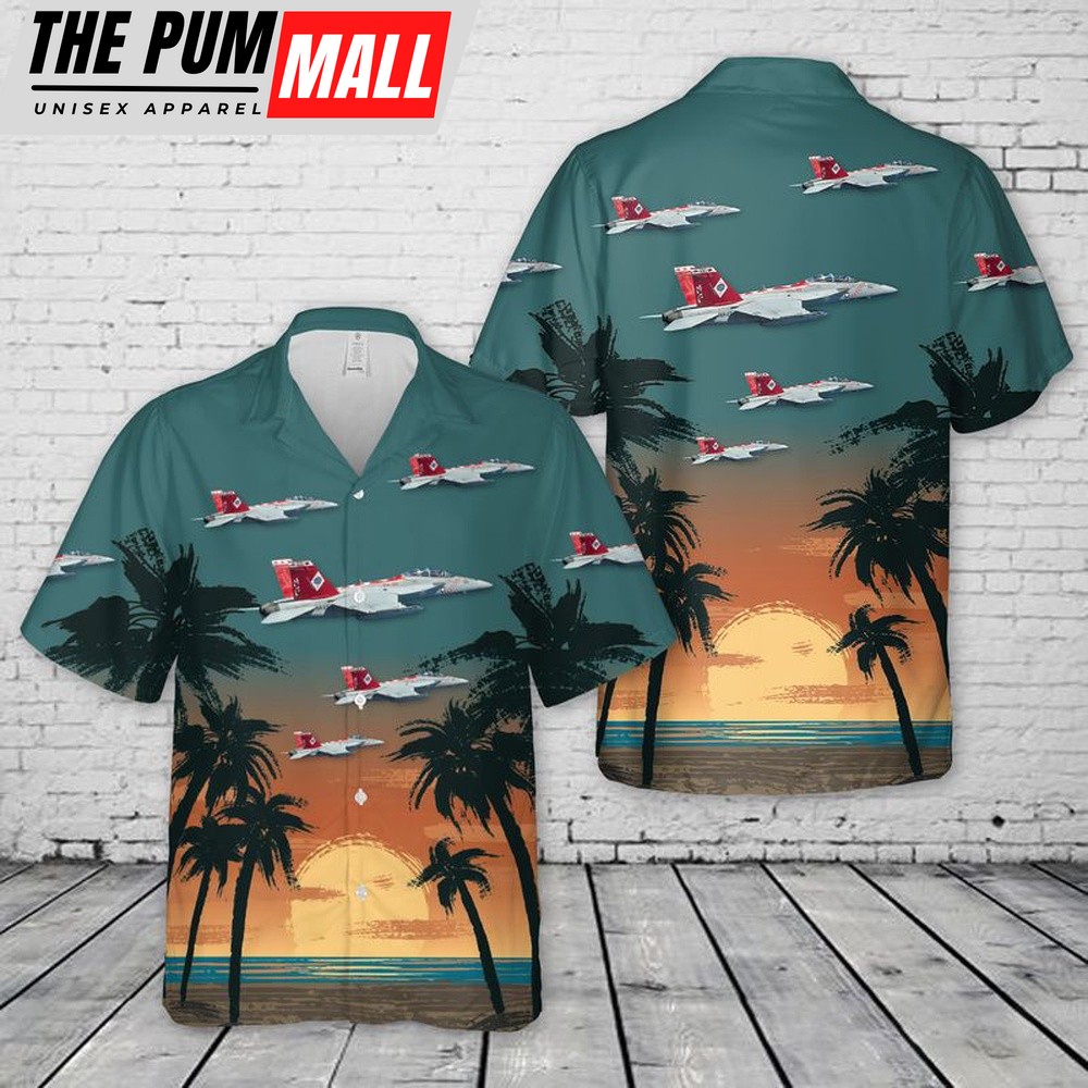 Us Navy Hawaiian Shirt, US Navy FA-18F Super Hornet Of VFA-102 Hawaiian Shirt, Military Hawaiian Shirt