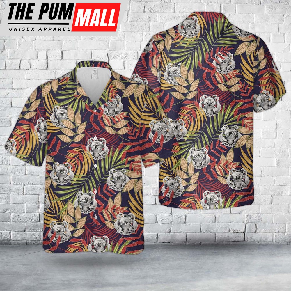 Us Navy Hawaiian Shirt, US Navy First Class Diver Hawaiian Shirt, Military Hawaiian Shirt
