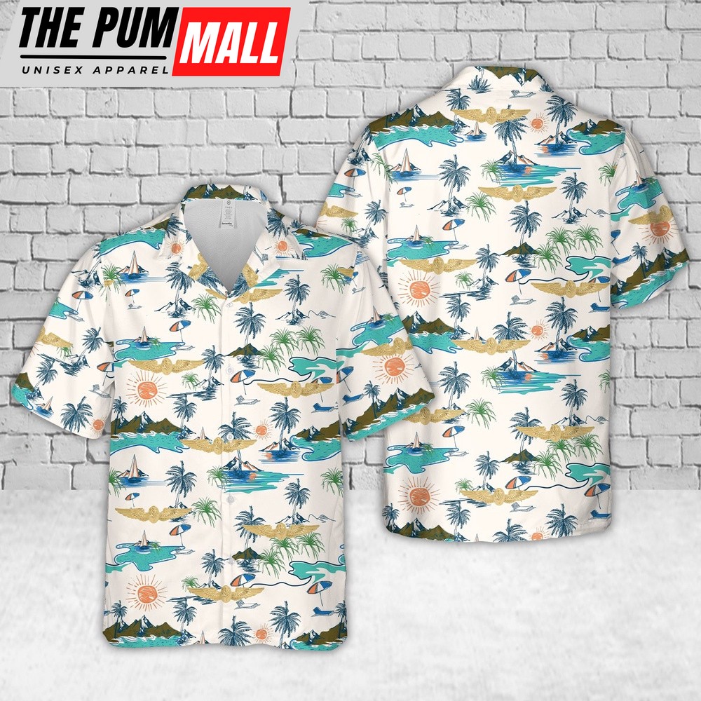 Us Navy Hawaiian Shirt, US Navy Flight Nurse Insignia Hawaiian Shirt, Military Hawaiian Shirt