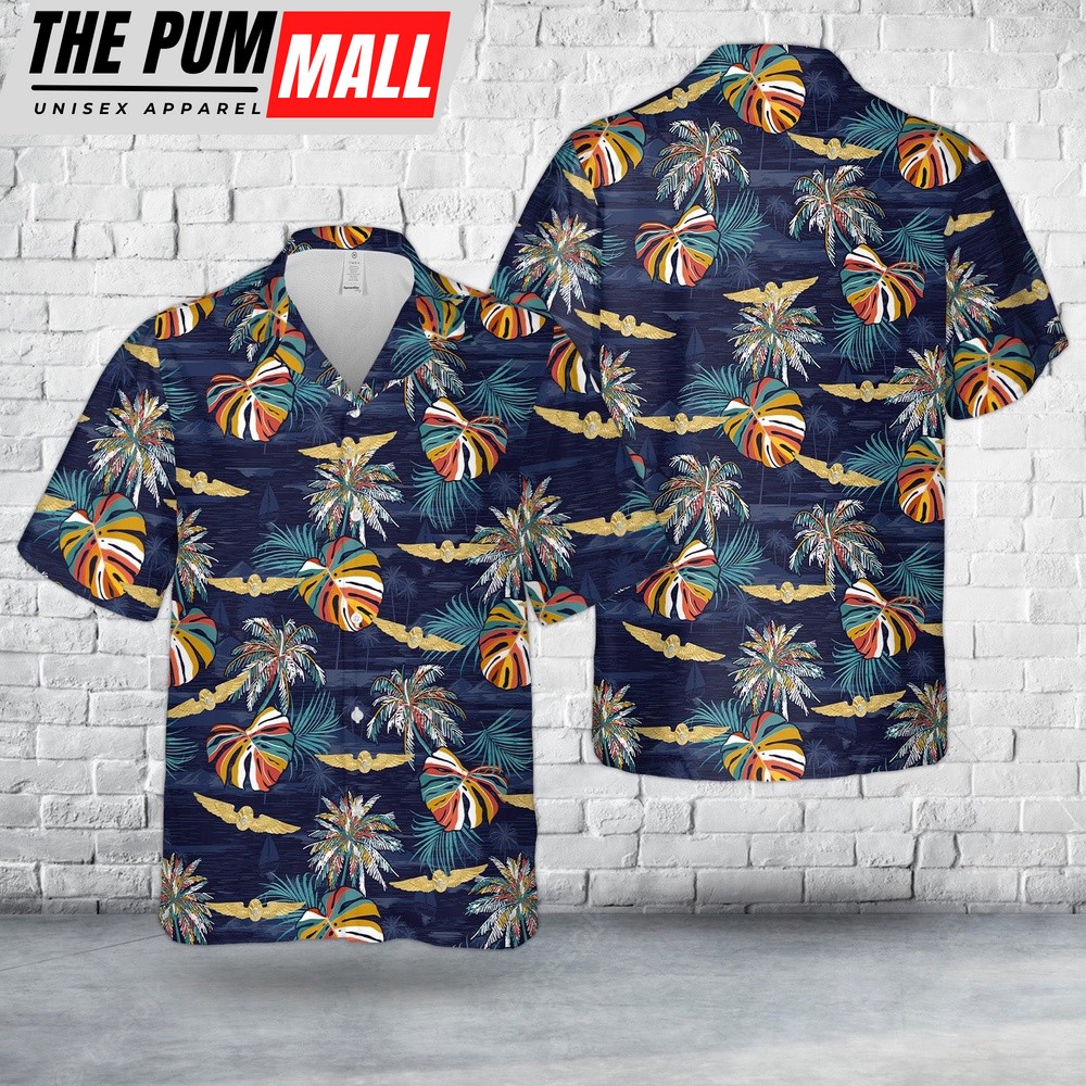 Us Navy Hawaiian Shirt, US Navy Flight Surgeon Badge Hawaiian Shirt, Military Hawaiian Shirt