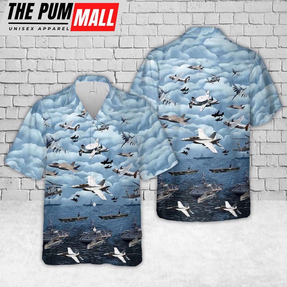 Us Navy Hawaiian Shirt, U.S Navy Gerald R. Ford-class aircraft carrier Hawaiian Shirt, Military Hawaiian Shirt