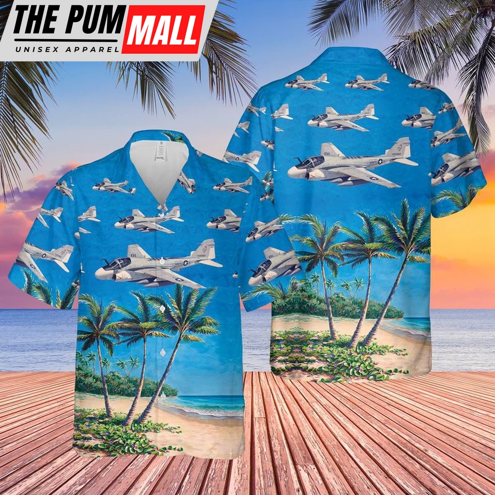 Us Navy Hawaiian Shirt, US Navy Grumman A-6 Intruder Hawaiian Shirt, Military Hawaiian Shirt