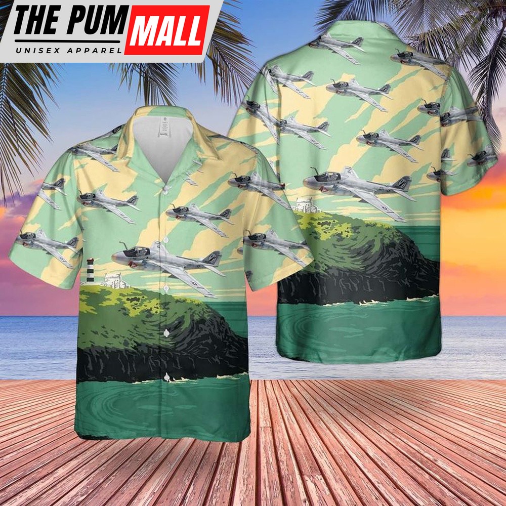 Us Navy Hawaiian Shirt, US Navy Grumman A-6E Intruder Hawaiian Shirt, Military Hawaiian Shirt