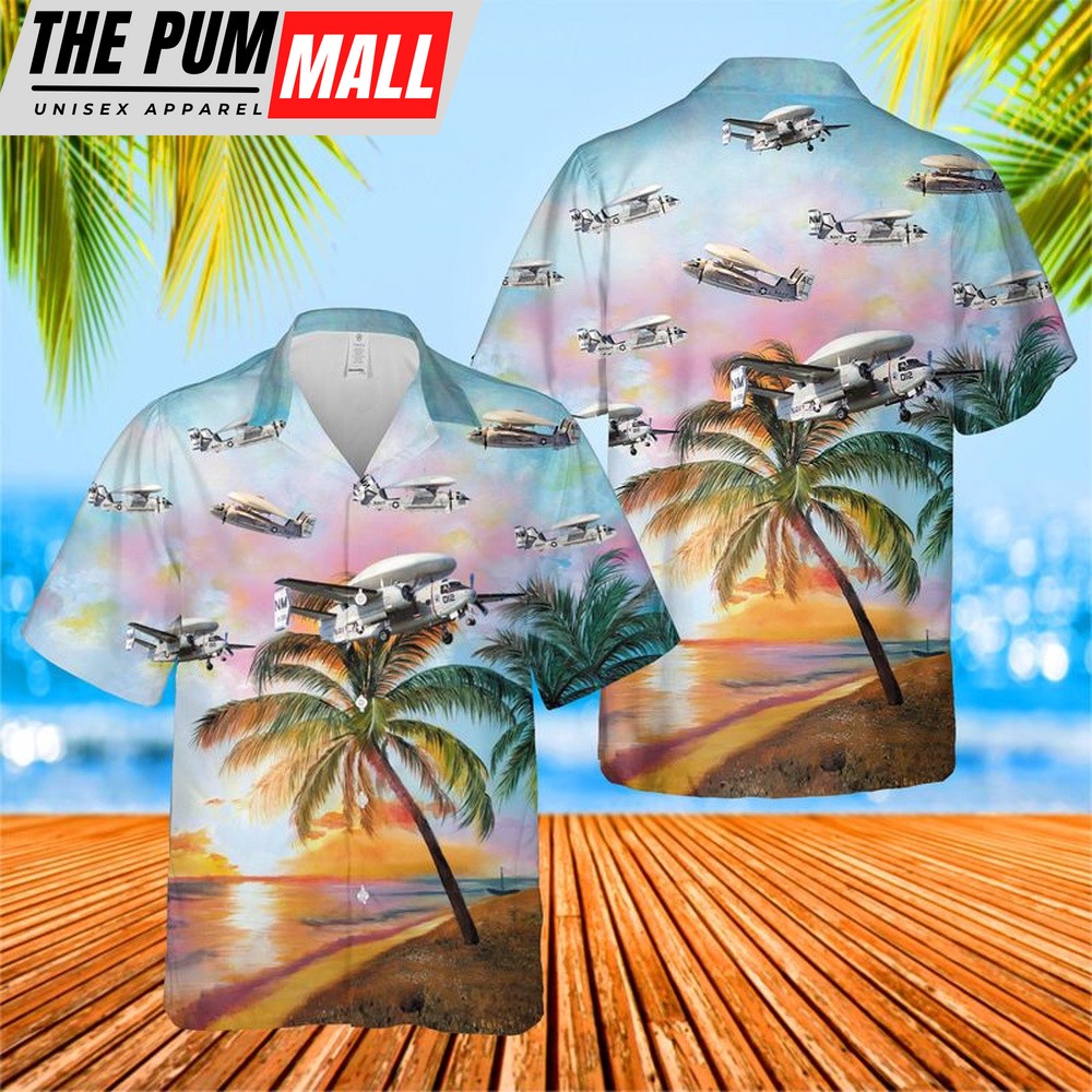 Us Navy Hawaiian Shirt, US Navy Grumman E-1 Tracer Hawaiian Shirt, Military Hawaiian Shirt