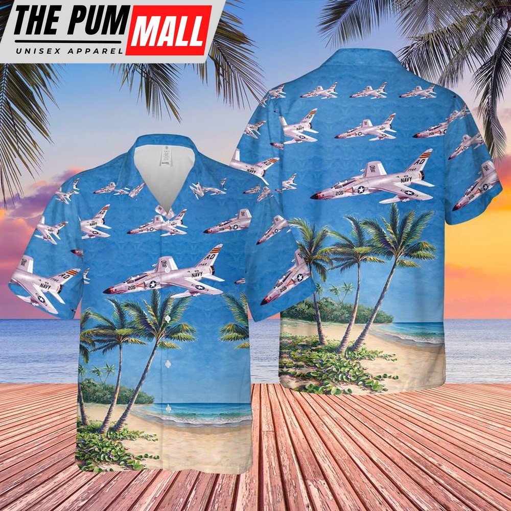 Us Navy Hawaiian Shirt, US Navy Grumman F-11A Tiger Hawaiian Shirt, Military Hawaiian Shirt