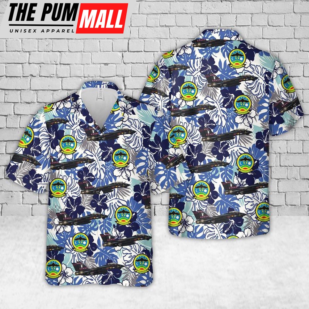 Us Navy Hawaiian Shirt, US Navy Grumman F-14 Tomcat of VX-9 The Vampires Hawaiian Shirt, Military Hawaiian Shirt