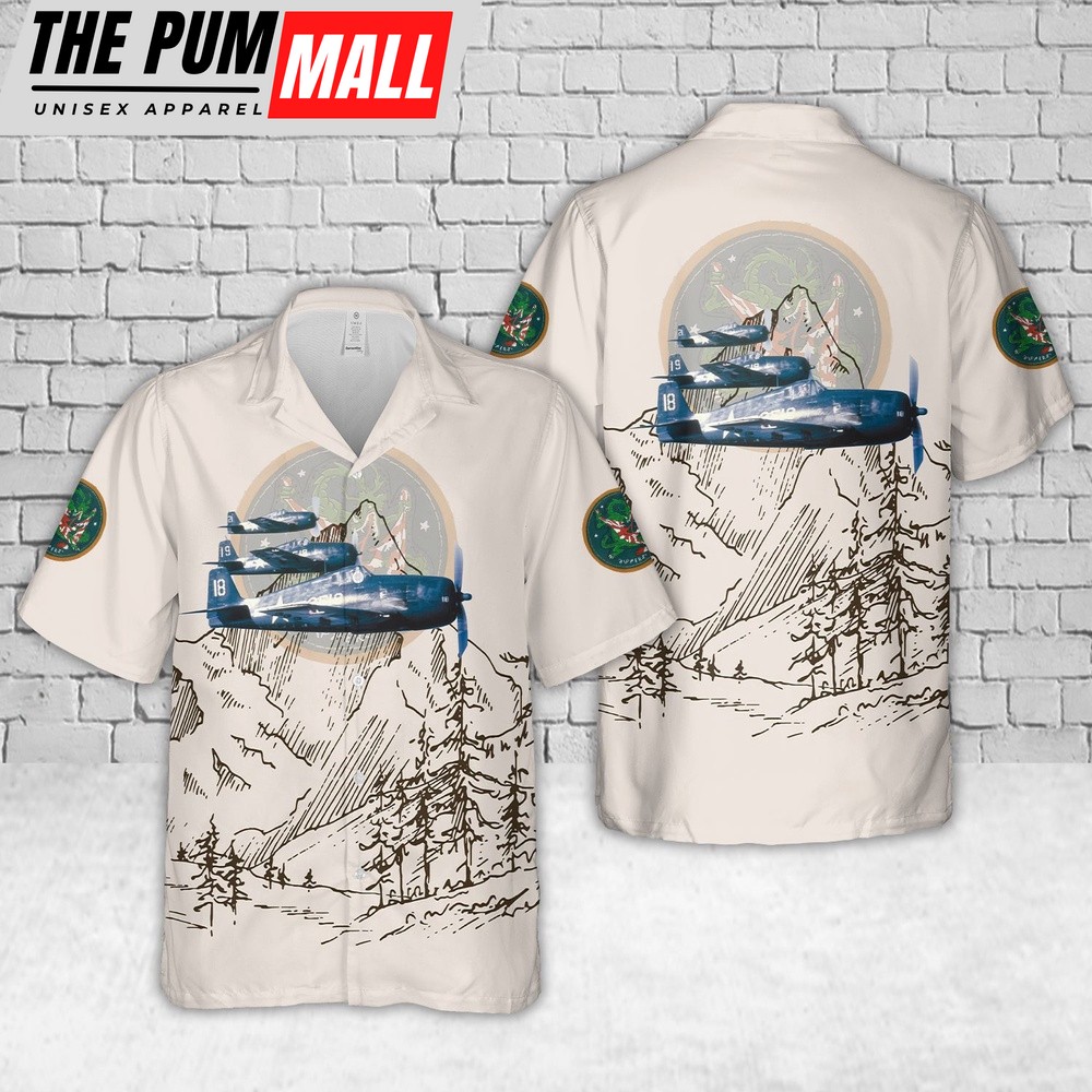 Us Navy Hawaiian Shirt, US Navy Grumman F6F-3 Hellcat VF-2 Rippers In WWII Hawaiian Shirt, Military Hawaiian Shirt