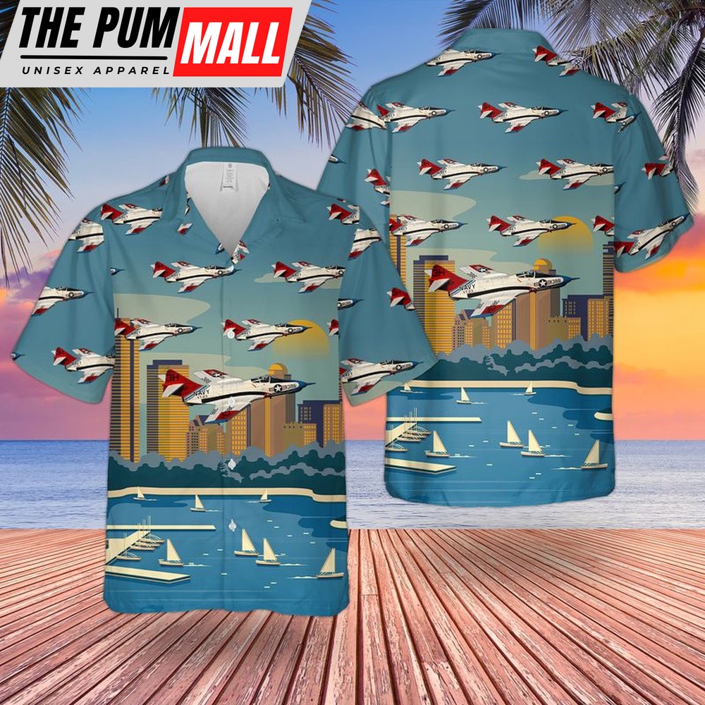 Us Navy Hawaiian Shirt, US Navy Grumman F9F-8 Cougar Hawaiian Shirt, Military Hawaiian Shirt