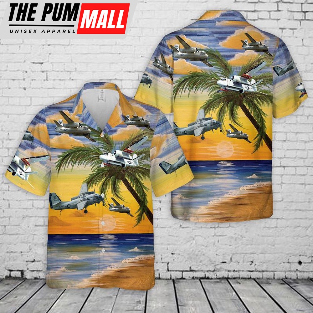Us Navy Hawaiian Shirt, US Navy Grumman S-2 Tracker Hawaiian Shirt, Military Hawaiian Shirt
