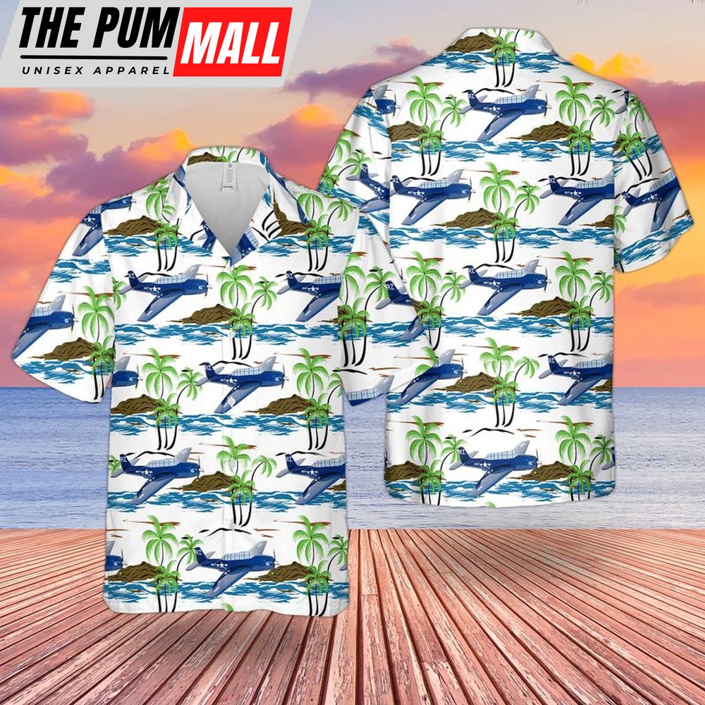 Us Navy Hawaiian Shirt, US Navy Grumman TBM-3R Avenger Of VR-21 Hawaiian Shirt, Military Hawaiian Shirt