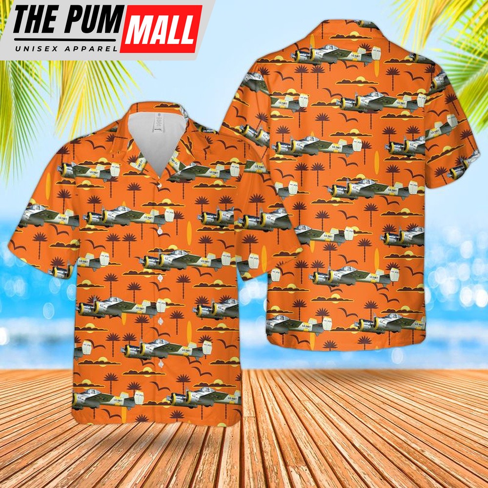 Us Navy Hawaiian Shirt, US Navy Grumman XF5F Skyrocket Hawaiian Shirt, Military Hawaiian Shirt
