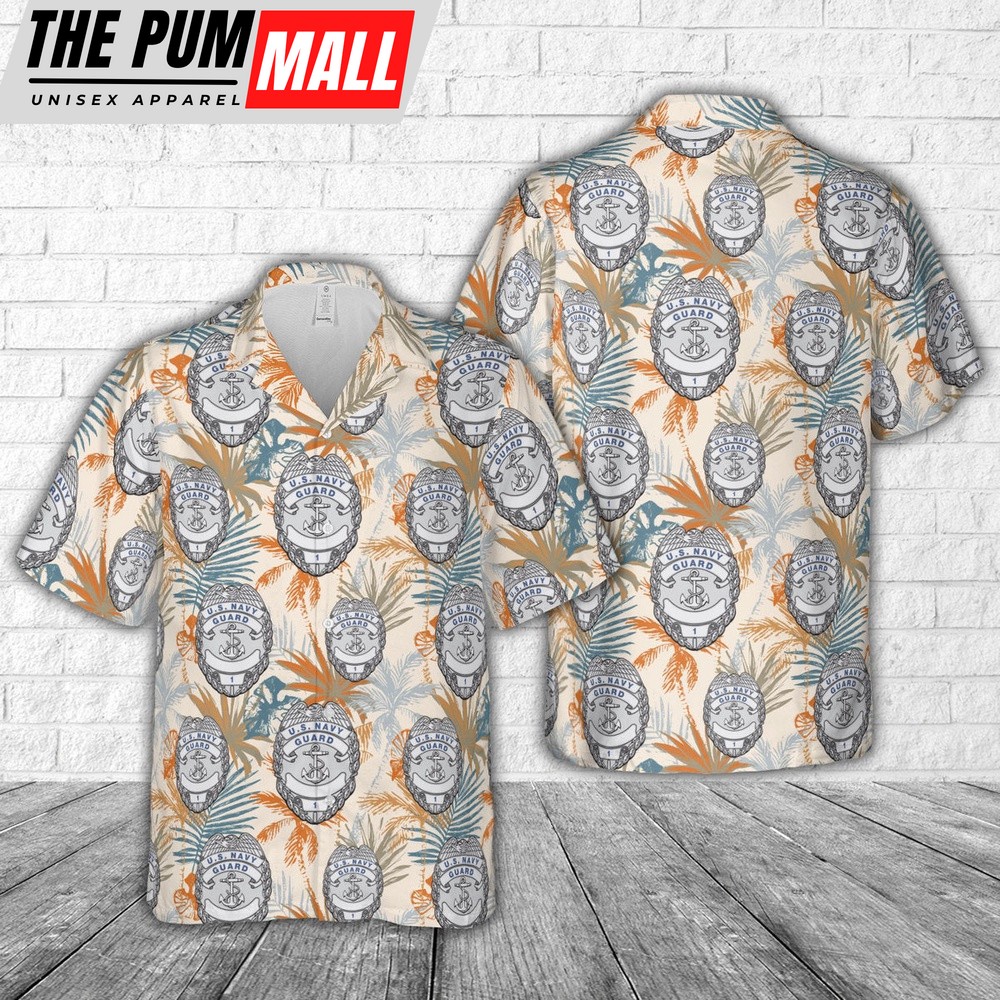 Us Navy Hawaiian Shirt, US Navy Guard Badge Hawaiian Shirt, Military Hawaiian Shirt