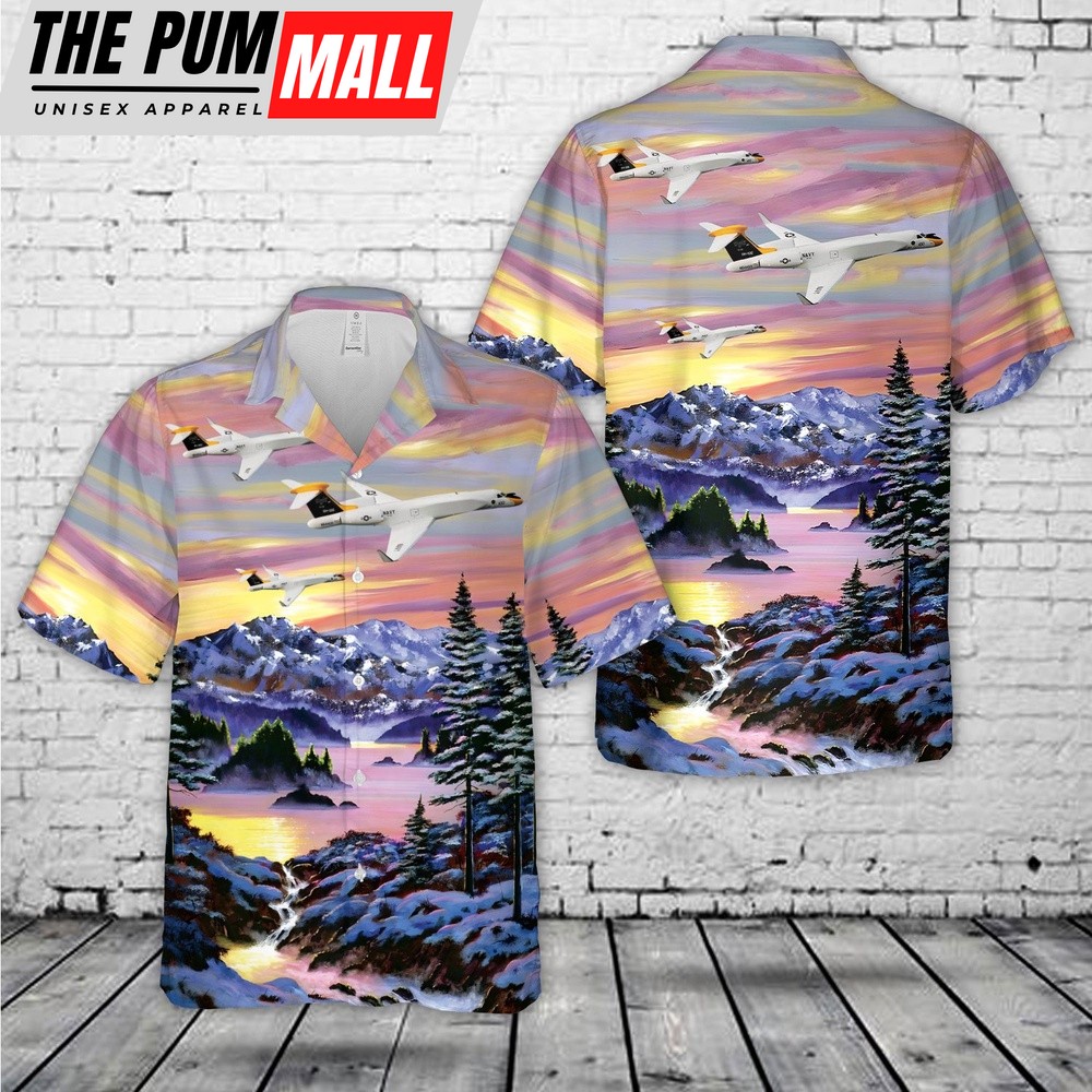 Us Navy Hawaiian Shirt, US Navy Gulfstream G550 NC-37B Missile Tracking Jet Hawaiian Shirt, Military Hawaiian Shirt