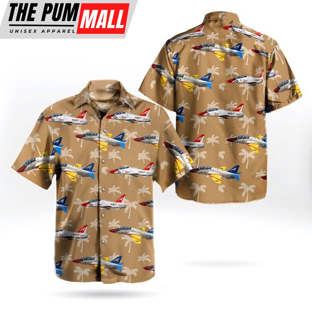 Us Navy Hawaiian Shirt, US Navy Historical Aircraft McDonnell Douglas T-45 Goshawk Hawaiian Shirt, Military Hawaiian Shirt