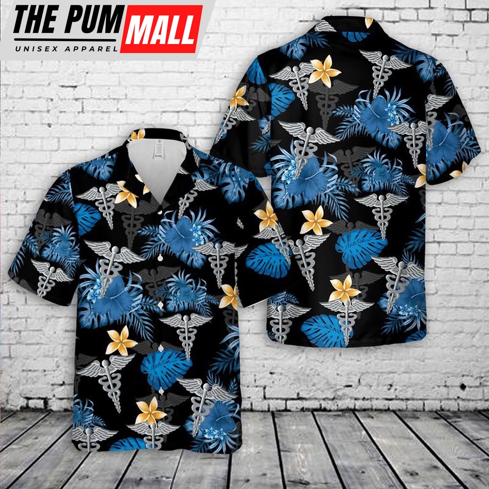 Us Navy Hawaiian Shirt, US Navy Hospital corpsman HM). A caduceus Hawaiian Shirt, Military Hawaiian Shirt
