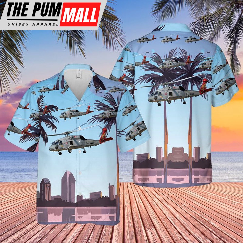 Us Navy Hawaiian Shirt, US Navy HS-10 Warhawks SH-60F Seahawk Hawaiian Shirt, Military Hawaiian Shirt