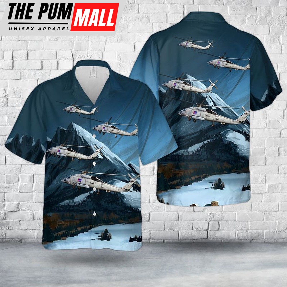 Us Navy Hawaiian Shirt, US Navy HSM-77 Saberhawks MH-60R Seahawk Hawaiian Shirt, Military Hawaiian Shirt