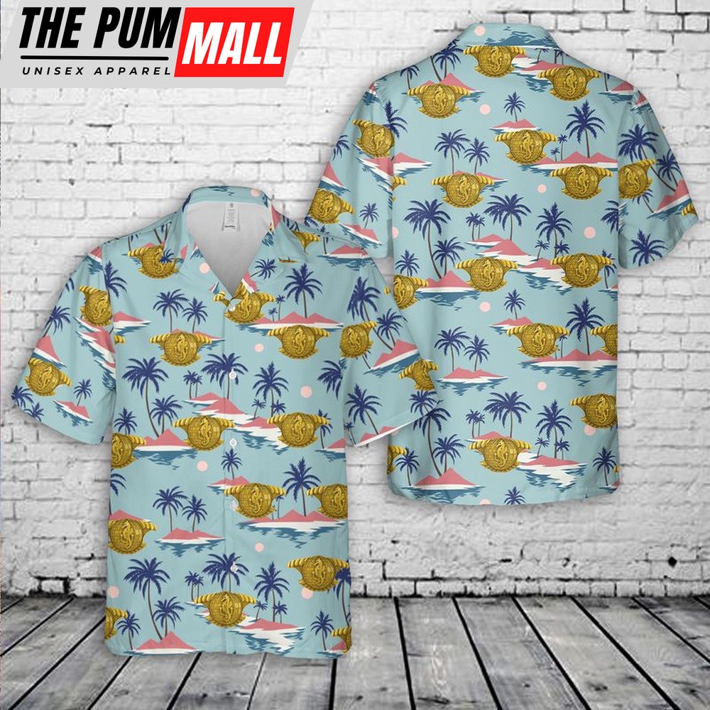 Us Navy Hawaiian Shirt, US Navy Integrated Undersea Surveillance System insignia officers Hawaiian Shirt, Military Hawaiian Shirt