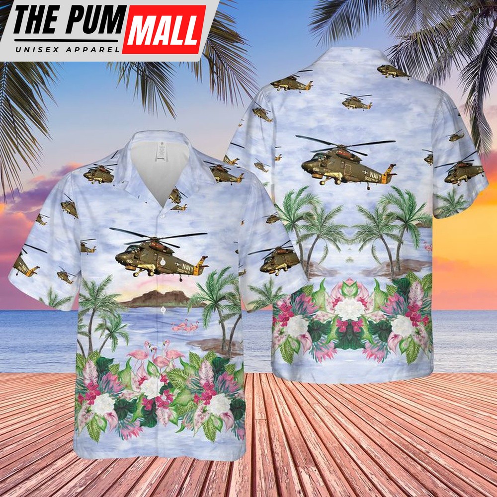 Us Navy Hawaiian Shirt, US Navy Kaman SH-2G Super Seasprite Hawaiian Shirt, Military Hawaiian Shirt