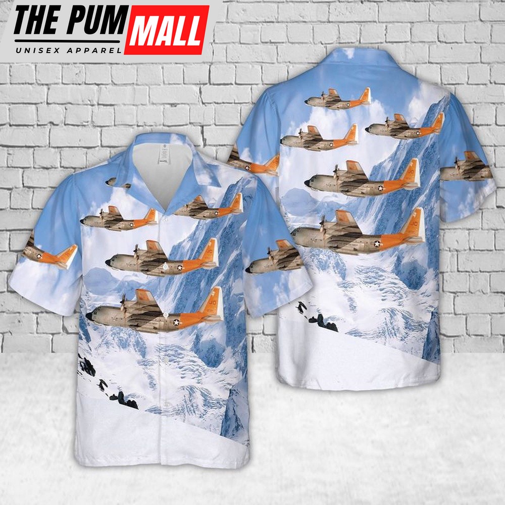 Us Navy Hawaiian Shirt, US Navy LC -130 Hercules Of VXE-6 The Puckered Penguins Hawaiian Shirt, Military Hawaiian Shirt