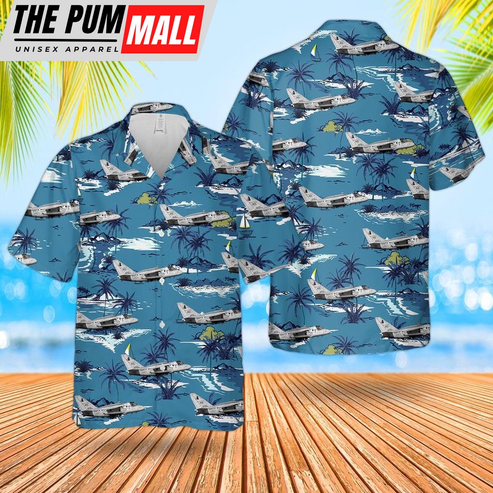 Us Navy Hawaiian Shirt, US Navy Lockheed ES-3A Shadow Of VQ-6 Hawaiian Shirt, Military Hawaiian Shirt