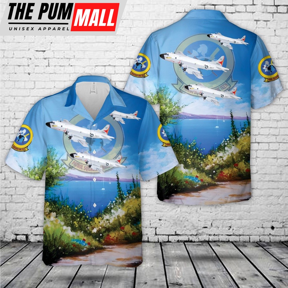 Us Navy Hawaiian Shirt, US Navy Lockheed Martin P-3C Orion, VP-19 Big Red (159514) 1972 Hawaiian Shirt, Military Hawaiian Shirt