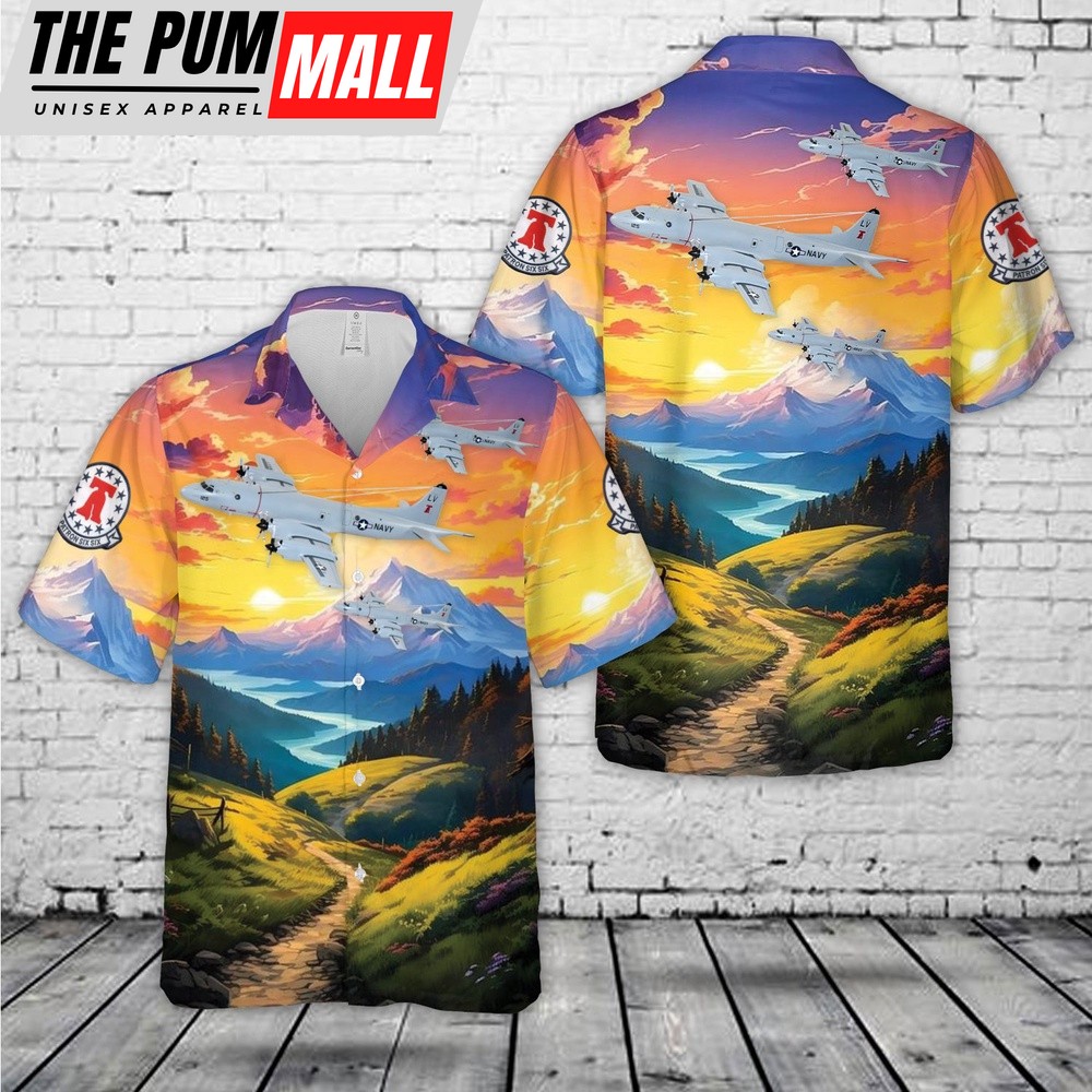 Us Navy Hawaiian Shirt, US Navy Lockheed Martin P-3C Orion, VP-66 Liberty Bells (2005) Hawaiian Shirt, Military Hawaiian Shirt