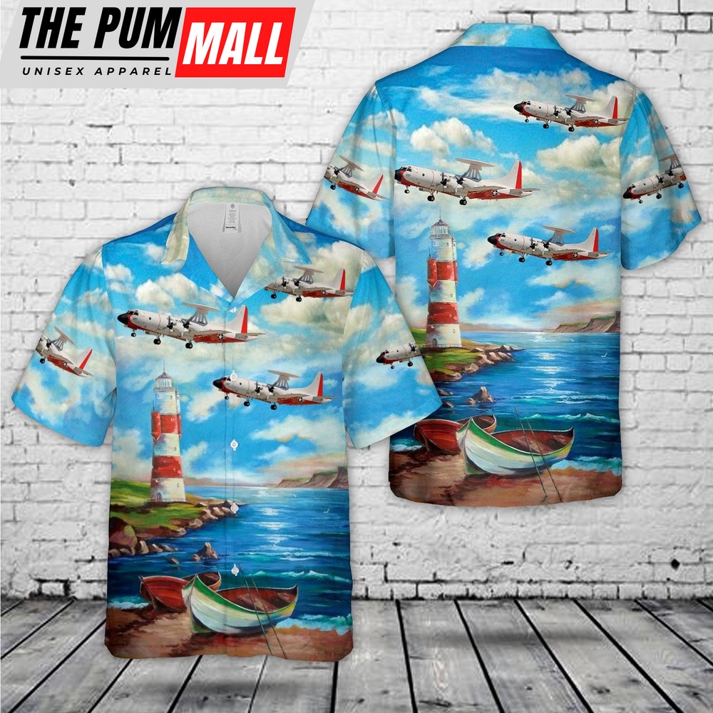Us Navy Hawaiian Shirt, US Navy Lockheed NP-3C Orion Hawaiian Shirt, Military Hawaiian Shirt