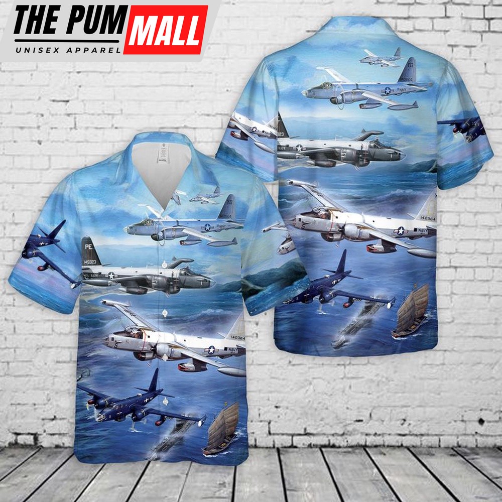 Us Navy Hawaiian Shirt, US Navy Lockheed P-2 Neptune Hawaiian Shirt, Military Hawaiian Shirt