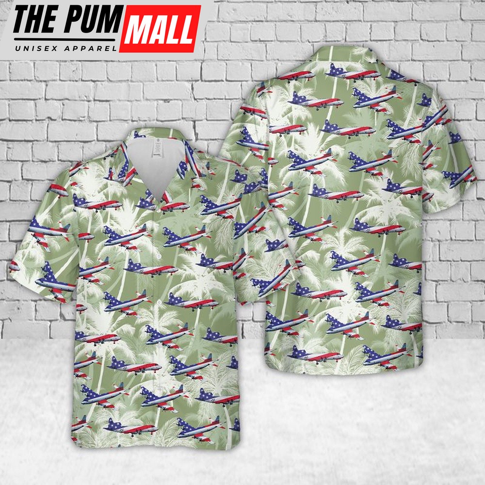 Us Navy Hawaiian Shirt, US Navy Lockheed P-3 Orion Hawaiian Shirt, Military Hawaiian Shirt