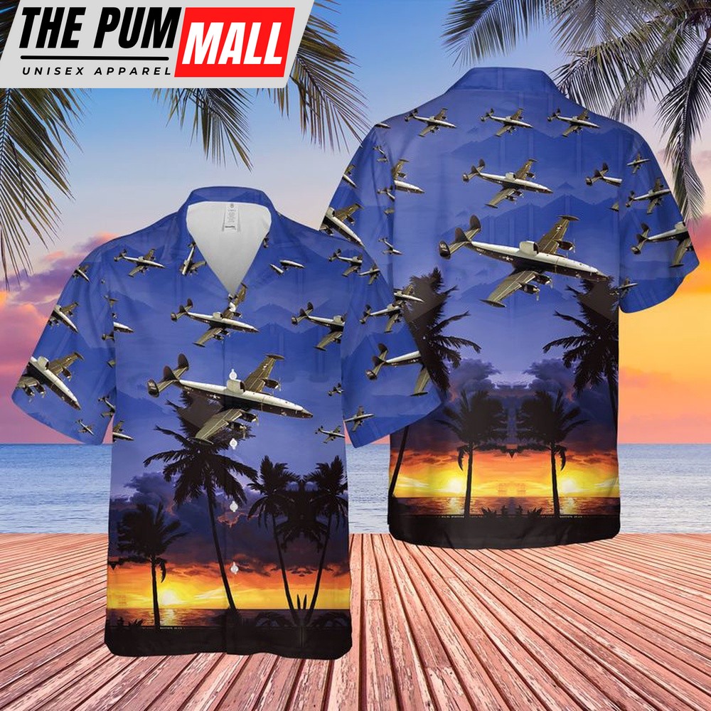 Us Navy Hawaiian Shirt, US Navy Lockheed WC-121N Of VW-4 Hurricane Hunters Hawaiian Shirt, Military Hawaiian Shirt