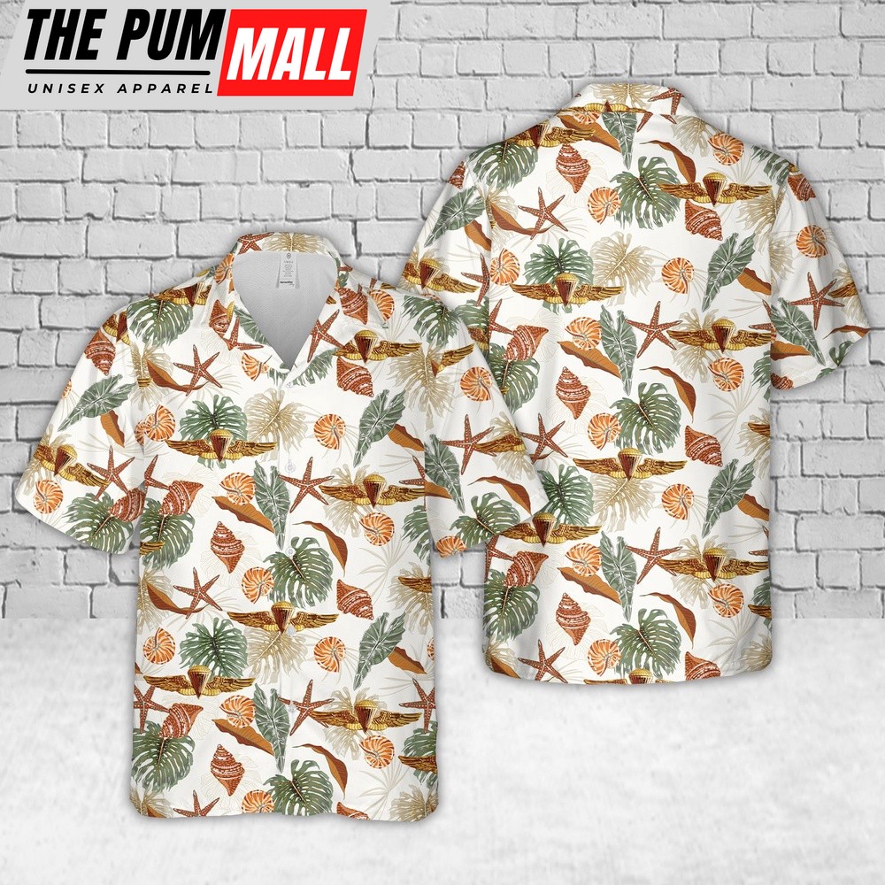 Us Navy Hawaiian Shirt, US Navy & Marine Corps Parachutist Insignia Hawaiian Shirt, Military Hawaiian Shirt
