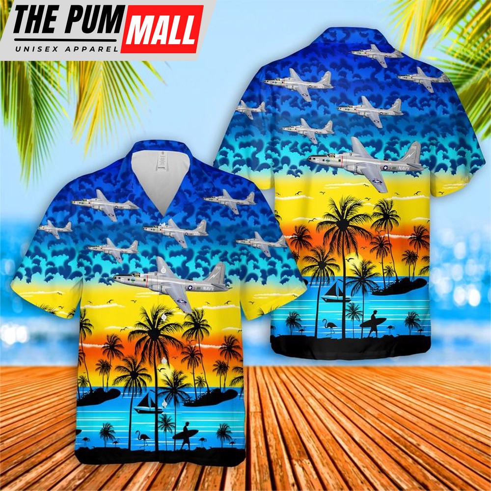 Us Navy Hawaiian Shirt, US Navy Martin P4M Mercator Hawaiian Shirt, Military Hawaiian Shirt