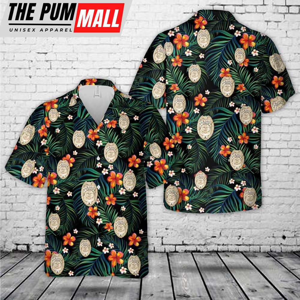 Us Navy Hawaiian Shirt, US Navy Master at Arms Rating Badge Hawaiian Shirt, Military Hawaiian Shirt