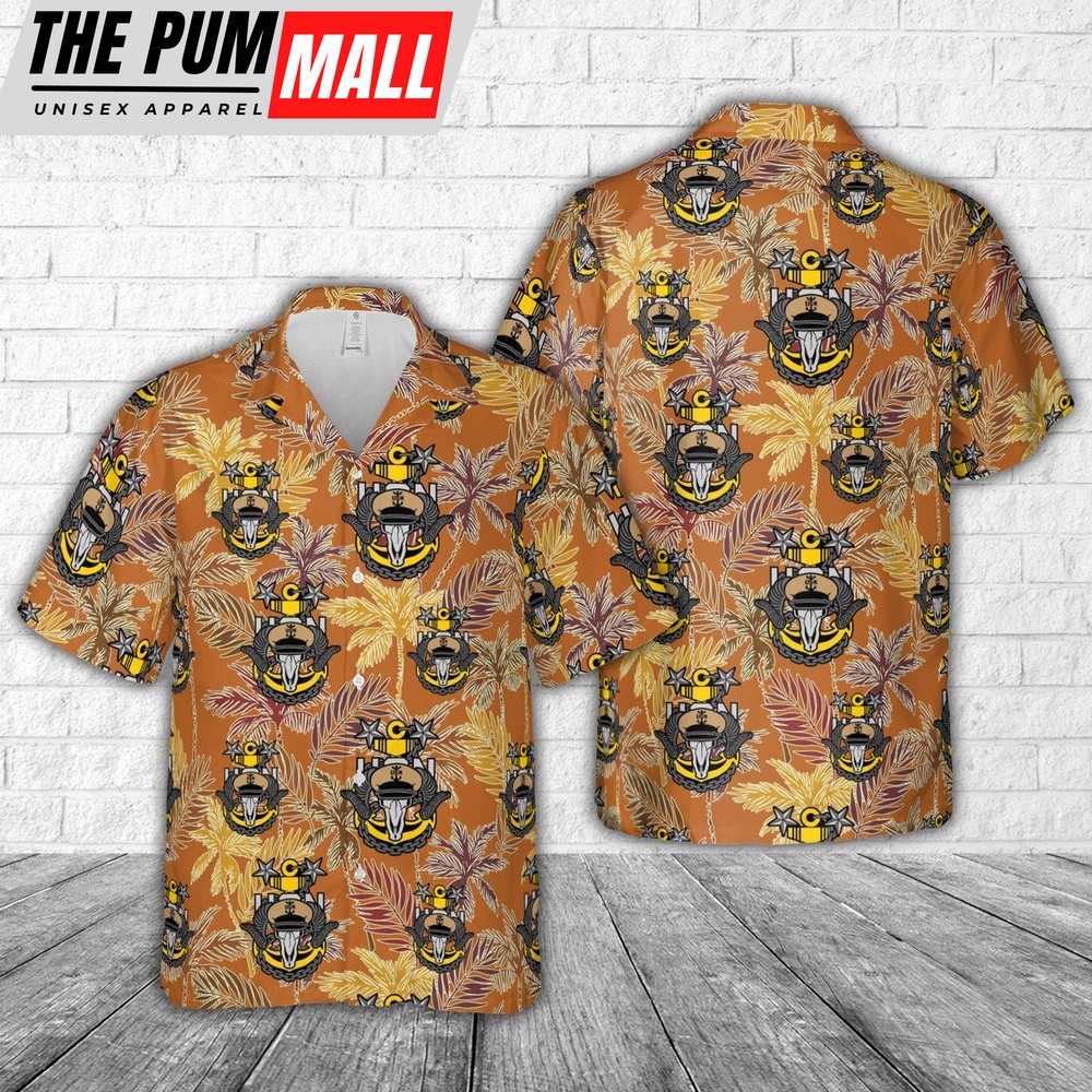 Us Navy Hawaiian Shirt, US Navy Master Chief goat skull anchor Hawaiian Shirt, Military Hawaiian Shirt