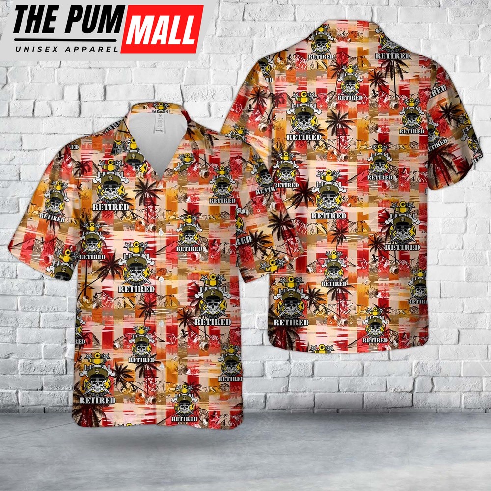 Us Navy Hawaiian Shirt, US Navy Master Chief Retired Skull and Cross Bones anchor Hawaiian Shirt, Military Hawaiian Shirt