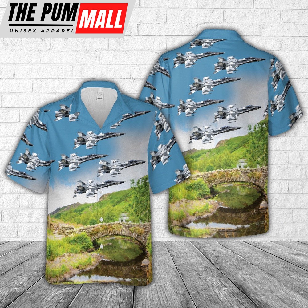 Us Navy Hawaiian Shirt, US Navy McDonnell Douglas F A-18A+ Hornet Hawaiian Shirt, Military Hawaiian Shirt