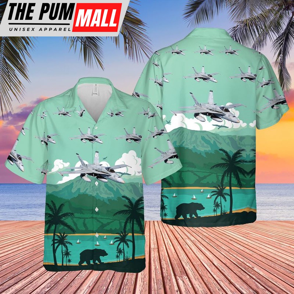 Us Navy Hawaiian Shirt, US Navy McDonnell Douglas FA-18 Hornet Hawaiian Shirt, Military Hawaiian Shirt