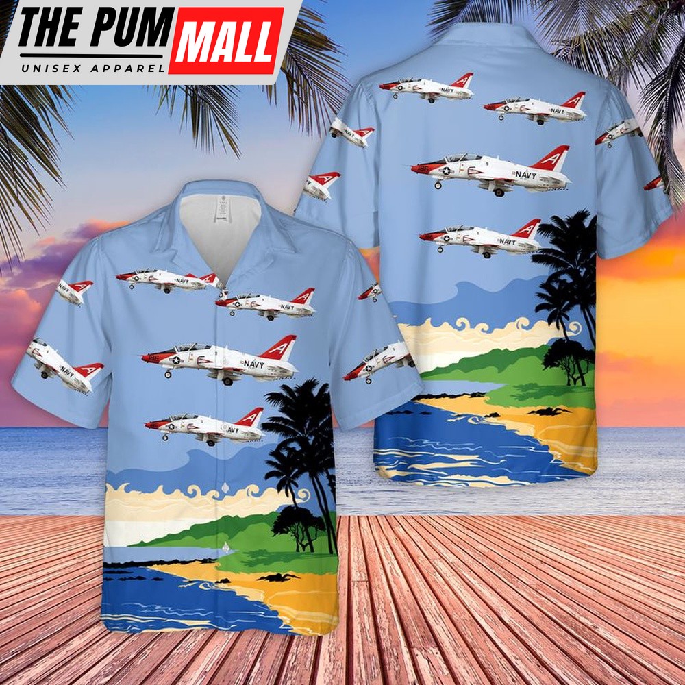 Us Navy Hawaiian Shirt, US Navy McDonnell Douglas T-45C Goshawk Hawaiian Shirt, Military Hawaiian Shirt