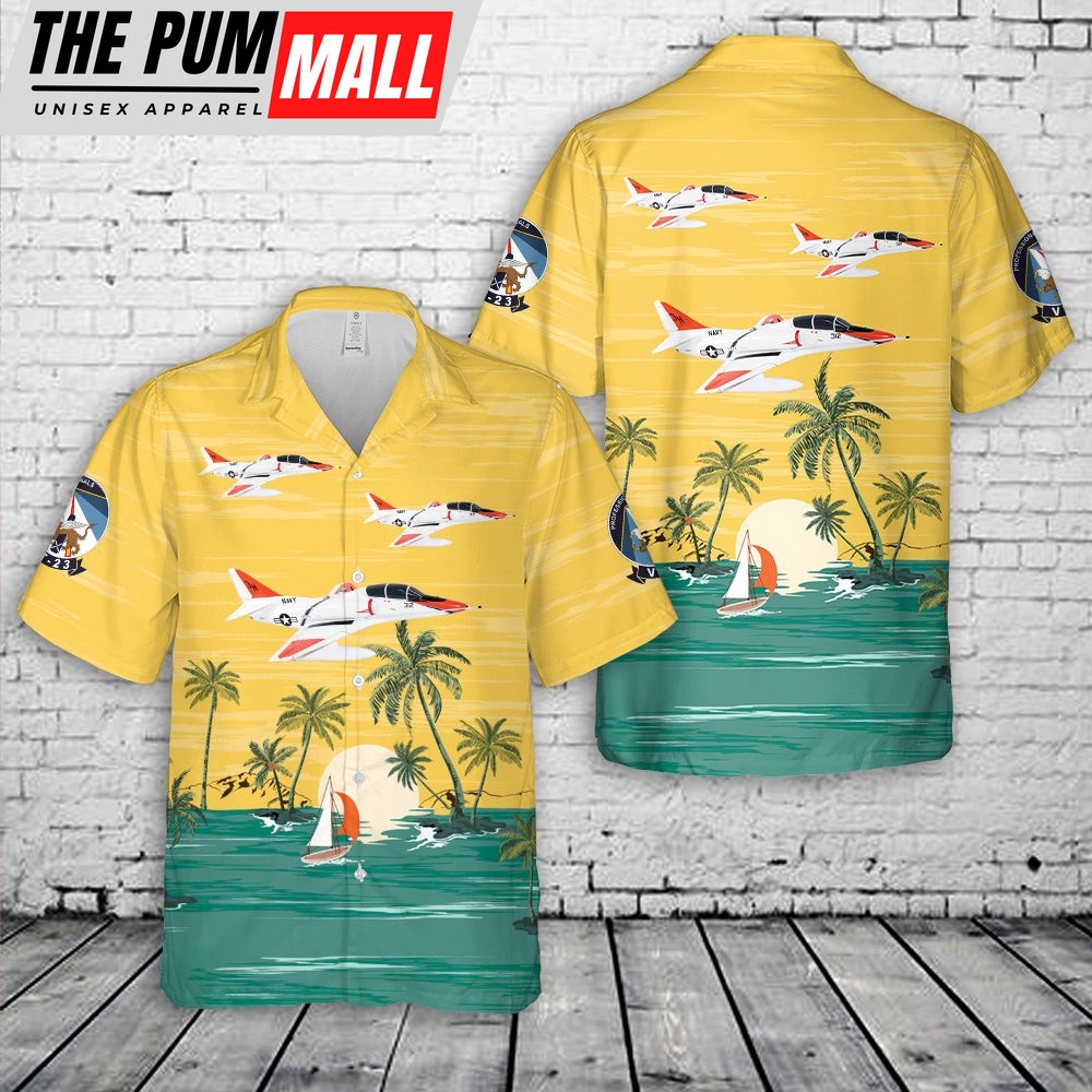 Us Navy Hawaiian Shirt, US Navy McDonnell Douglas TA-4J Skyhawk VT-23 Professionals Hawaiian Shirt, Military Hawaiian Shirt
