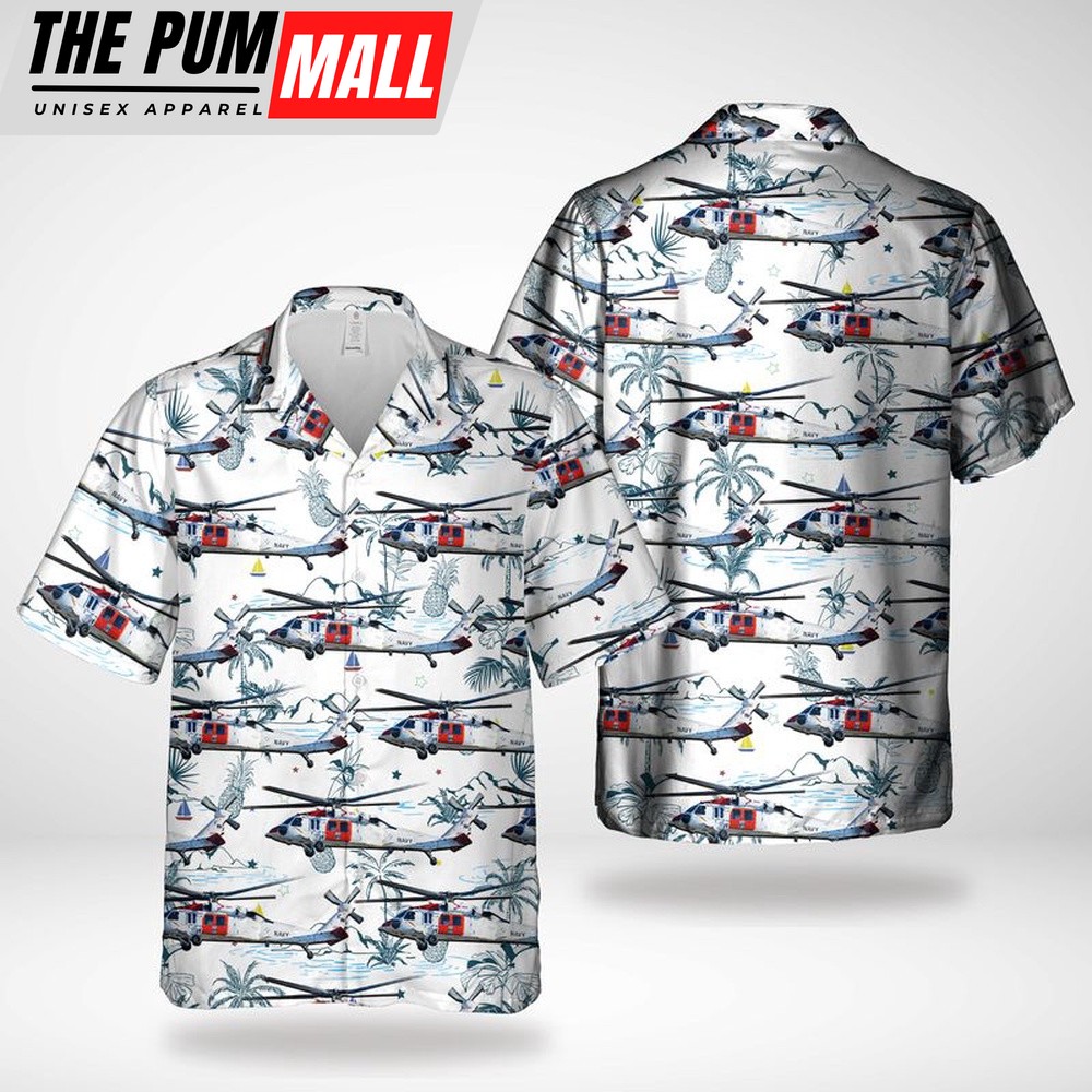 Us Navy Hawaiian Shirt, US Navy MH-60 Knighthawk Search And Rescue Hawaiian Shirt, Military Hawaiian Shirt