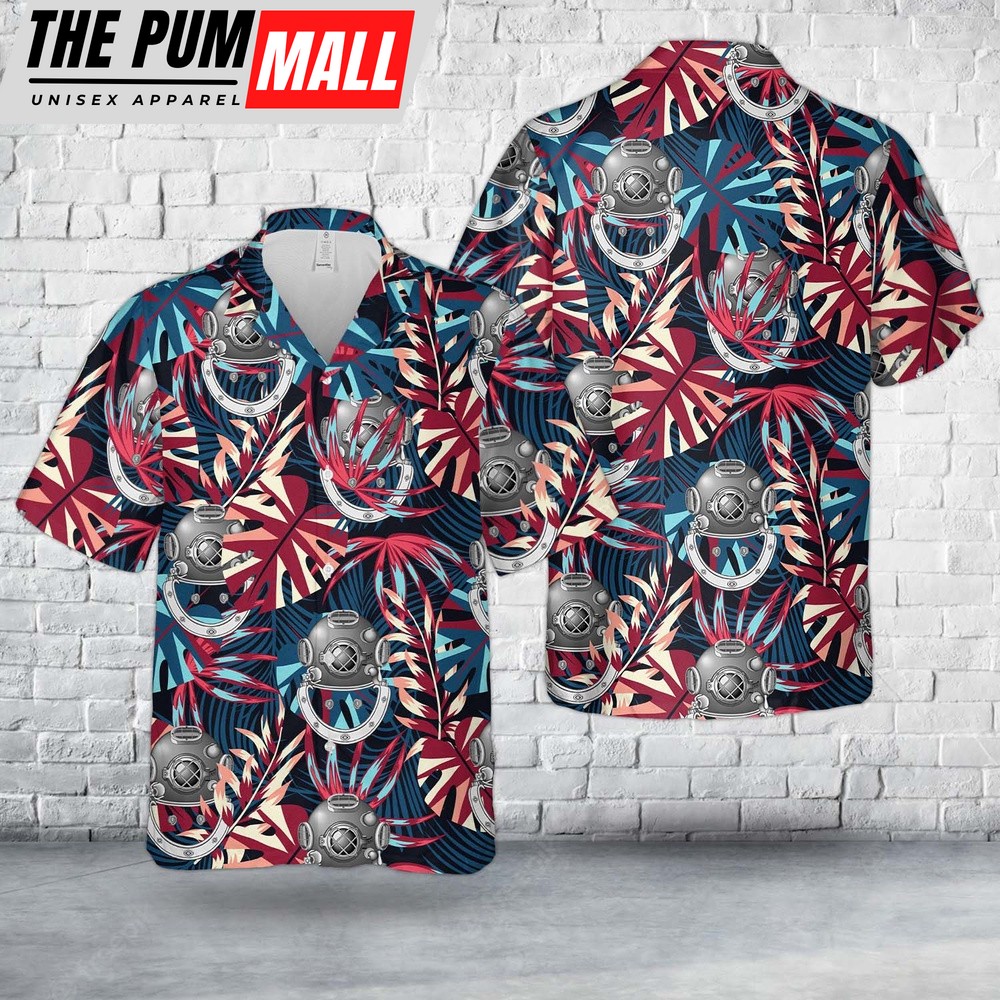 Us Navy Hawaiian Shirt, US Navy Navy Diver ND Hawaiian Shirt, Military Hawaiian Shirt